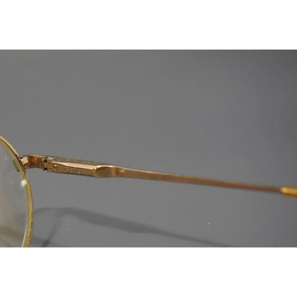 Vintage Polo Ralph Lauren Classic Oval Eyeglasses Engraved Gold Frames Italy Vtg